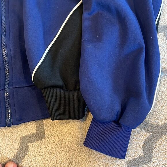 VTG 90s Adidas Soccer Track Jacket Blue size M GUC has couple small pulls check - Picture 7 of 11